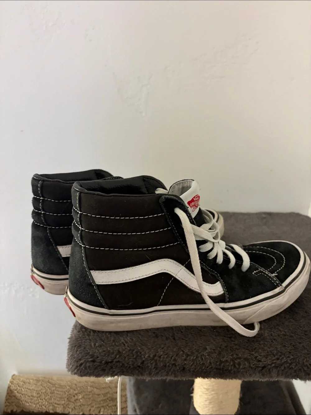 Vans Kids Black and White High-Top Skate Sneakers